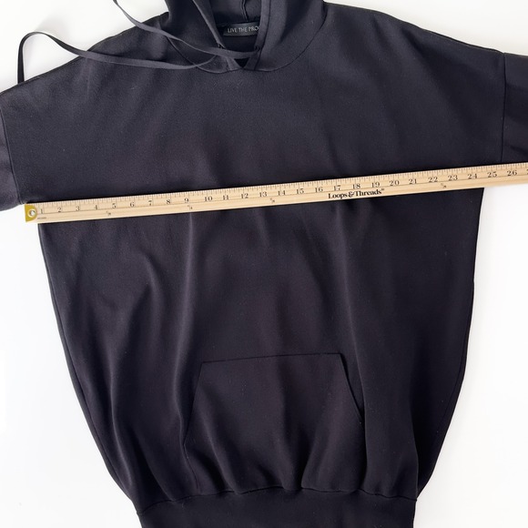 LIVE THE PROCESS Black Oversized Hoodie Sweatshirt Small Bio Tech - S - Picture 3 of 7